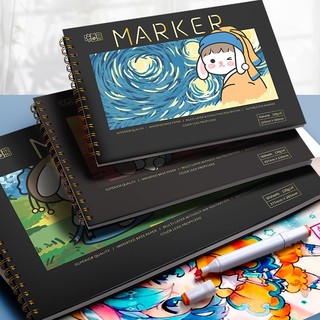 Sổ vẽ A4 Marker 50 tờ gốc cồn,dầu,nước không thấm,sổ phác thảo không thấm dầu chất liệu dày dặn 130gsm đồ dùng học tập