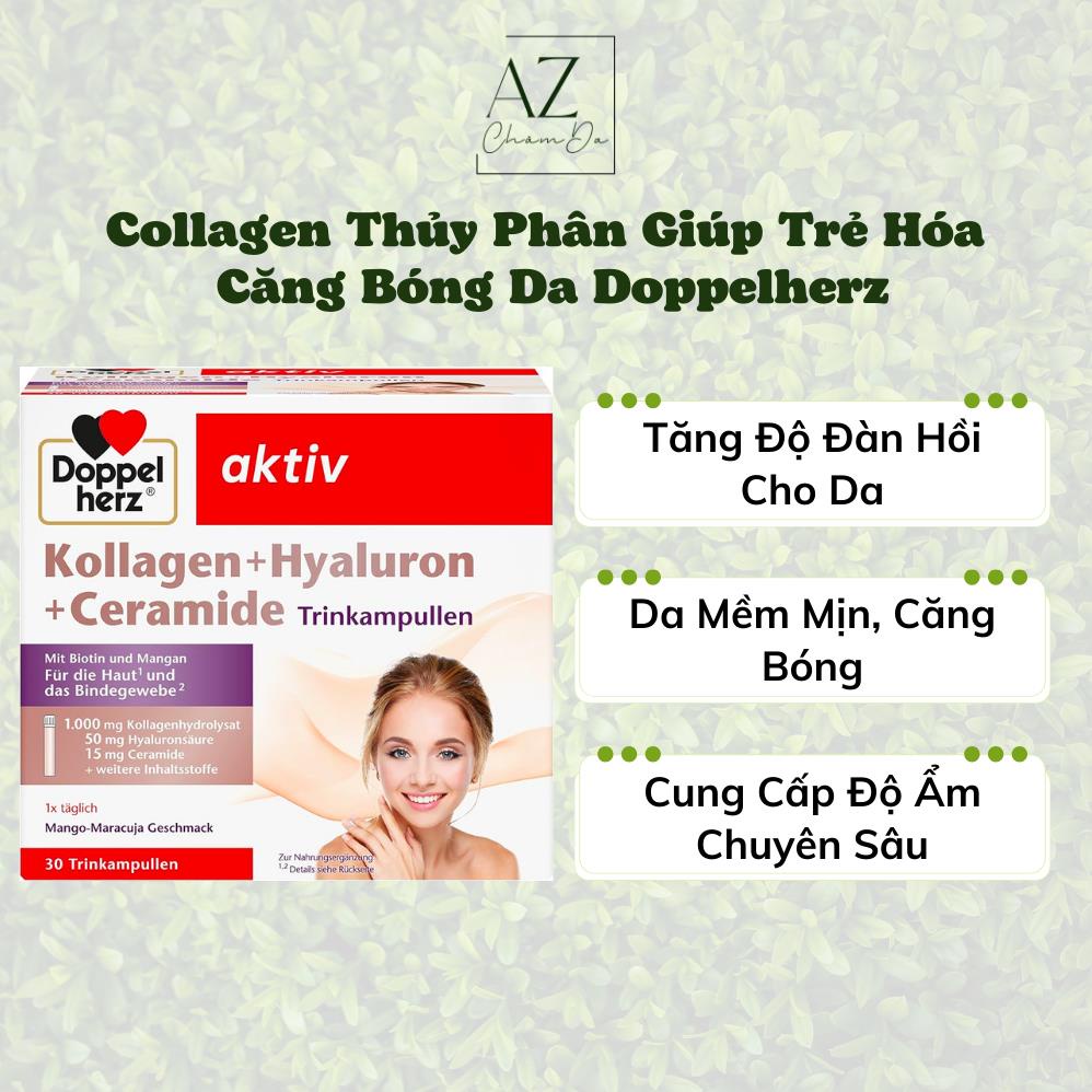 Collagen Thủy Phân Giúp Trẻ Hóa Căng Bóng Da Kollagen + Hyaluron + Ceramide hộp 30 chai (25ml/chai) 
