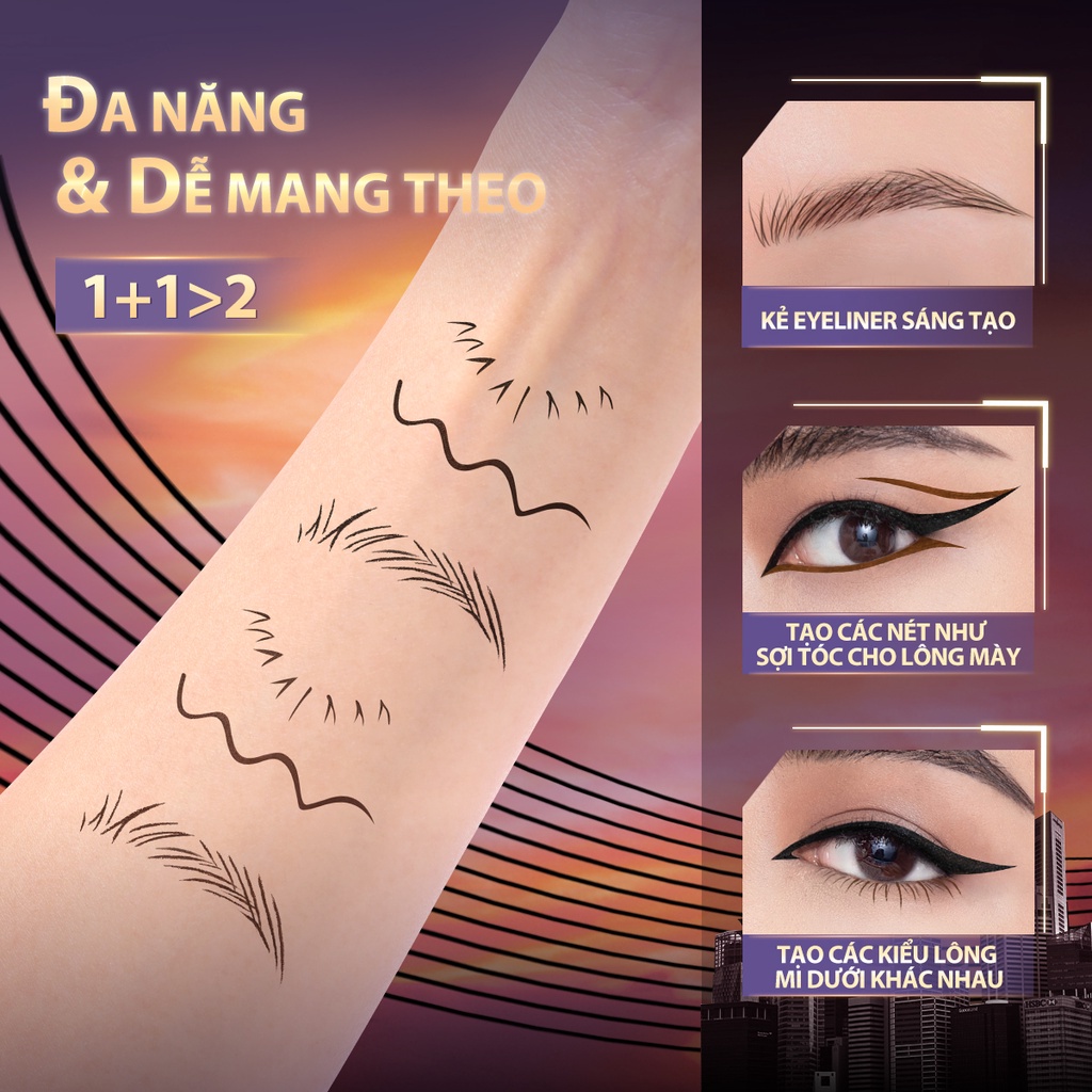Bút Kẻ Mắt Dạng Lỏng FOCALLURE 2 Trong 1 Không Thấm Nước Hai Đầu Khô Nhanh Chống Lem Trôi 1.2g | BigBuy360 - bigbuy360.vn