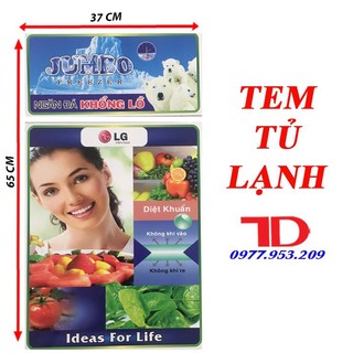 Miếng dán tủ lạnh LG, tem dán trang trí tủ lạnh LG mẫu 2 Vật tư Điện lạnh Thuận Dung