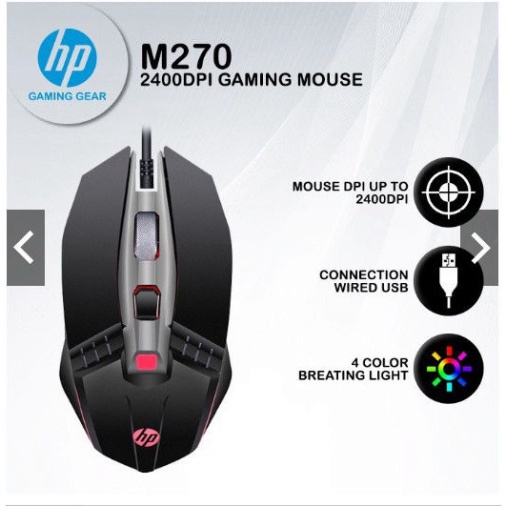 Chuột Gaming HP G270 Led RGB DPI Cao 4 Tốc Độ Siêu Mượt Thiết Kế Hầm Hố Ôm Trọn Tay | BigBuy360 - bigbuy360.vn