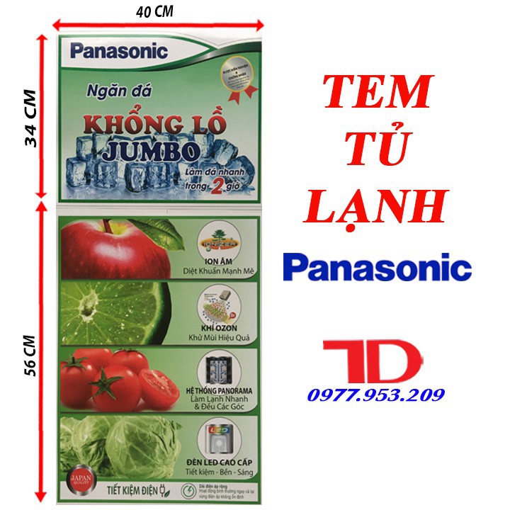 [CN HCM] Miếng dán tủ lạnh PANASONIC, tem dán trang trí tủ lạnh PANASONIC mẫu 4 Vật tư Điện lạnh Thuận Dung