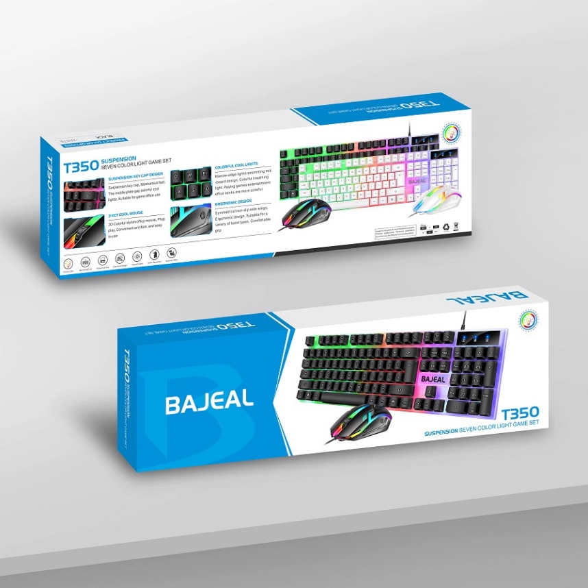 Combo bàn phím + chuột giả cơ T350 gaming led nhiều màu fullsize 104 phím VMK-VYN | BigBuy360 - bigbuy360.vn