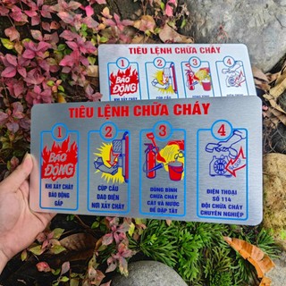 Bảng nội quy phòng cháy chữa cháy - biển tiêu lệnh chữ cháy chất liệu alu bạc