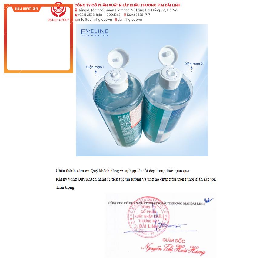 hsgg Nước Tẩy Trang Eveline Hyaluronic Clinic B5 Puridetox (500ml)