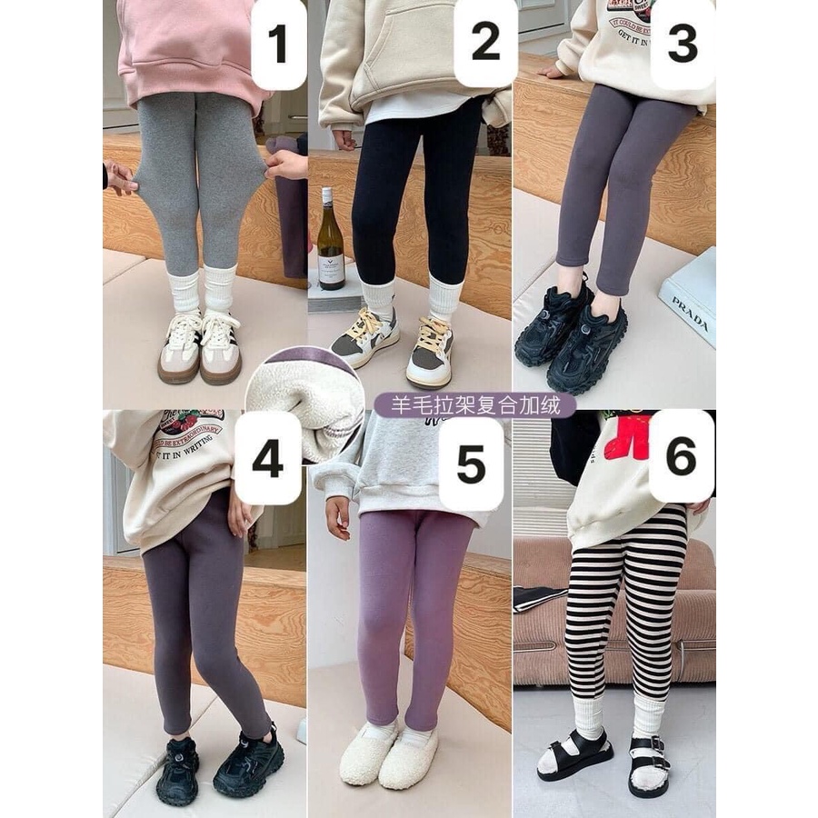 SÉT 5 QUẦN LEGGING ZIP CHO BÉ GÁI