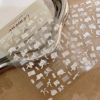 Sticker lụa tomoni dán móng tay nail sticker ren nơ đính đá siêu xinh
