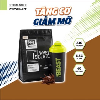 Sữa tăng cơ giảm mỡ - whey protein isolate bodygold túi 1kg.p + tặng bình lắc shaker 700ml