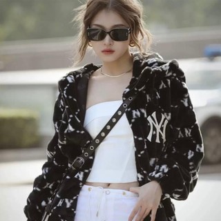 Áo khoác lông cao cấp in họa tiết chữ ny cực đẹp