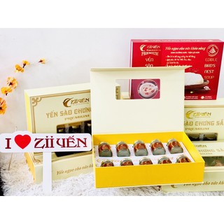 Hộp 10 hũ yến chưng đường phèn 45% tổ yến - Yến sào chưng sẵn