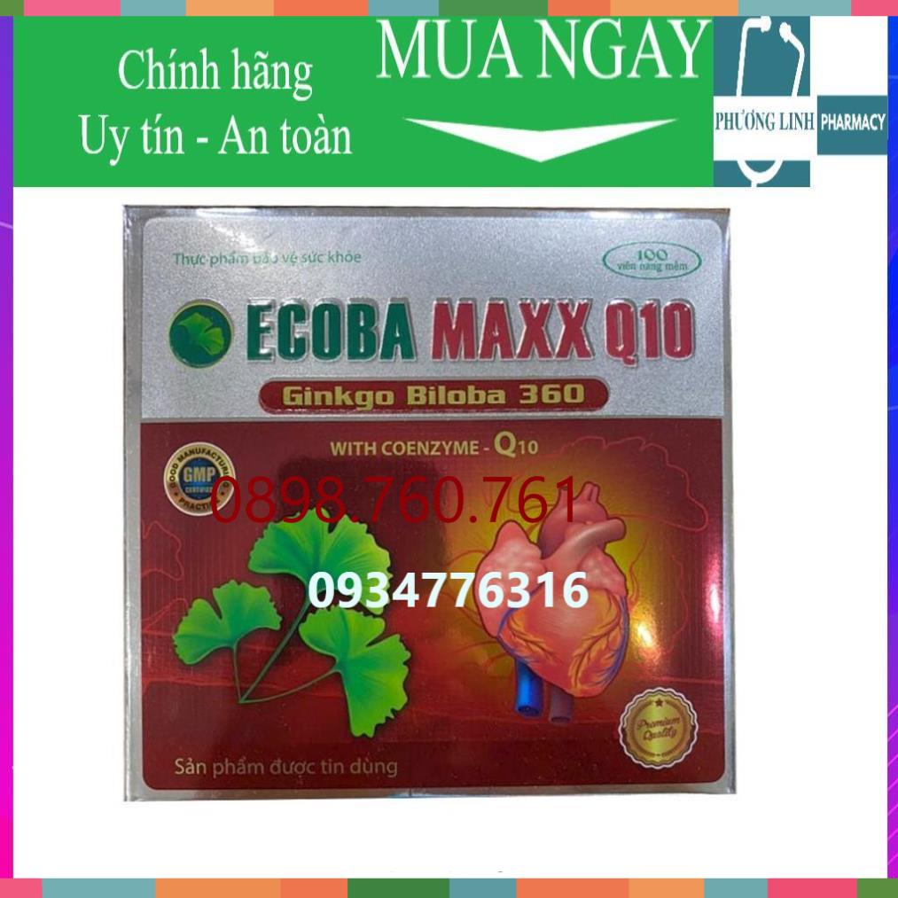 ☁ ✅ Ginkgo Biloba 360 - HOẠT HUYẾT DƯỠNG NÃO Ecoba Maxx Q10 VIÊN NANG BỔ NÃO, tăng cường trí nhớ  ⭐