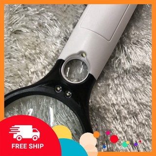 Kính lúp xách tay phóng to có đèn, có 2 thấu kính 3x và 45x