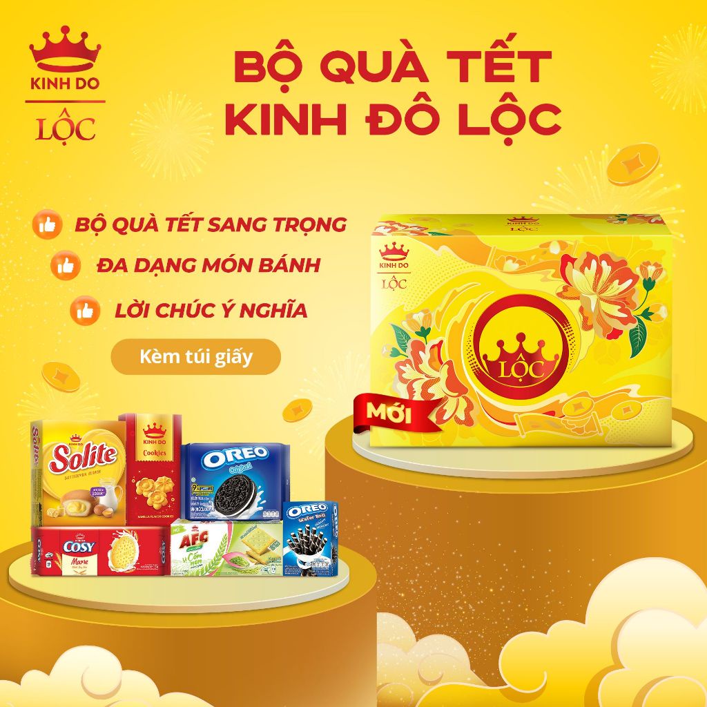 BỘ QUÀ TẾT KINH ĐÔ LỘC I - HỘP GIẤY 811G 