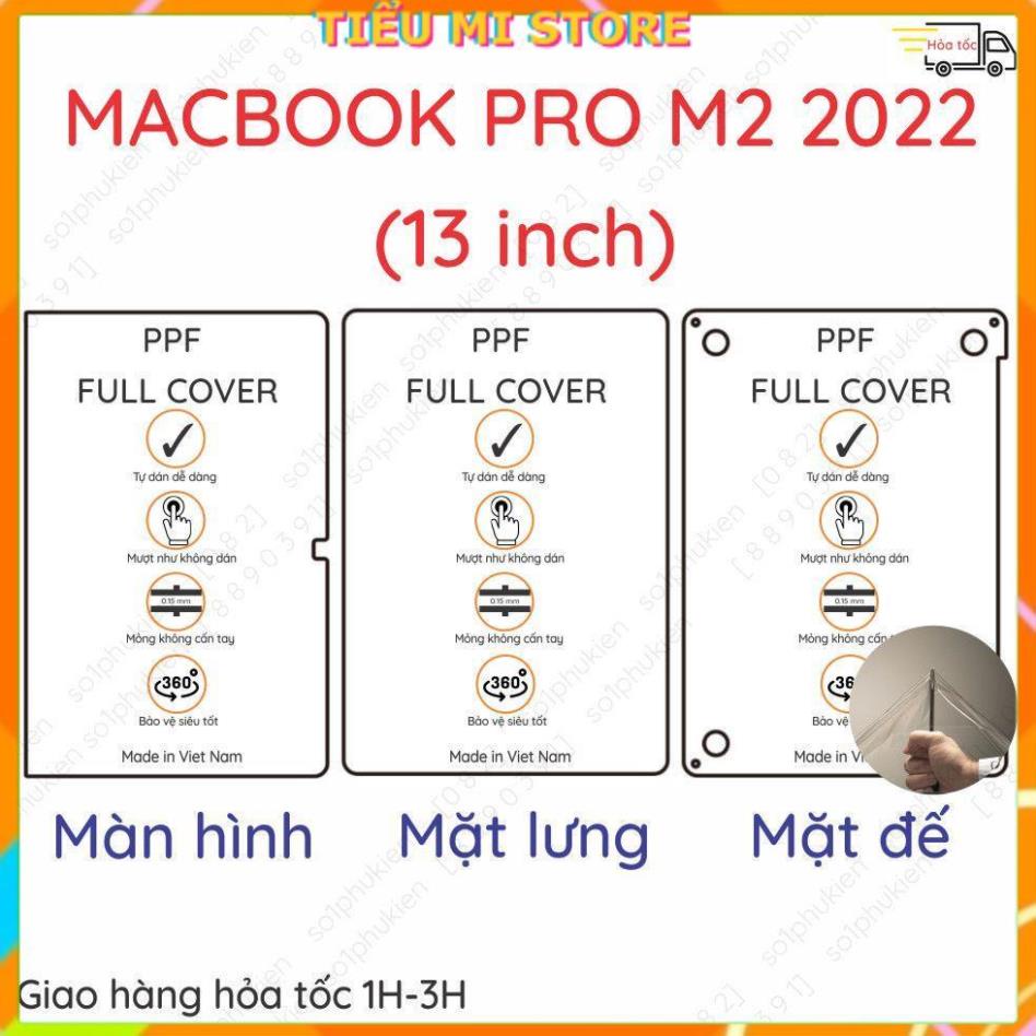 Dán PPF màn hình, mặt lưng, mặt đế MacBook Pro 13 inch/ 14 inch/ 16 inch (M2, M2 Pro, M2 Max)/ Air (M2) 13 inch/ 15 inch