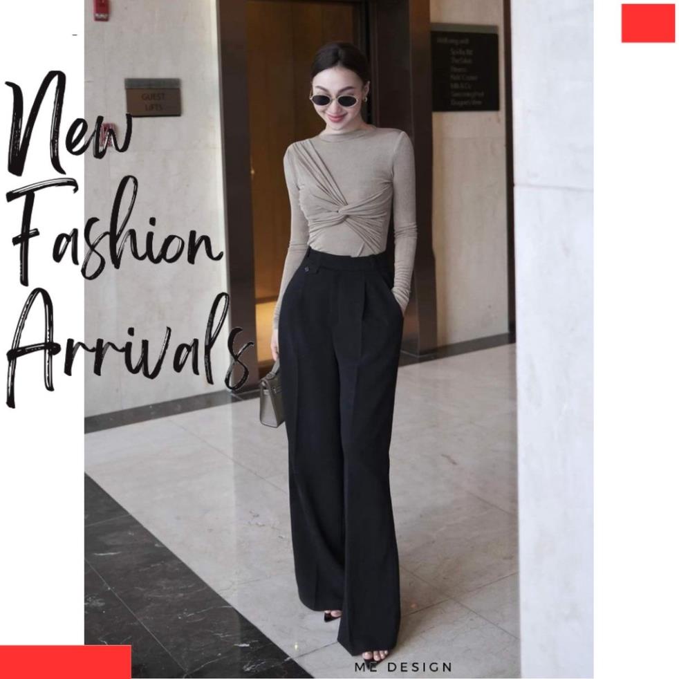 ME Design - Áo Dài Tay Nữ LADY Xoắn Eo, Xoắn Ngực Chất Vải Nhúng Kim Tuyến Co Giãn Siêu Tôn Dáng