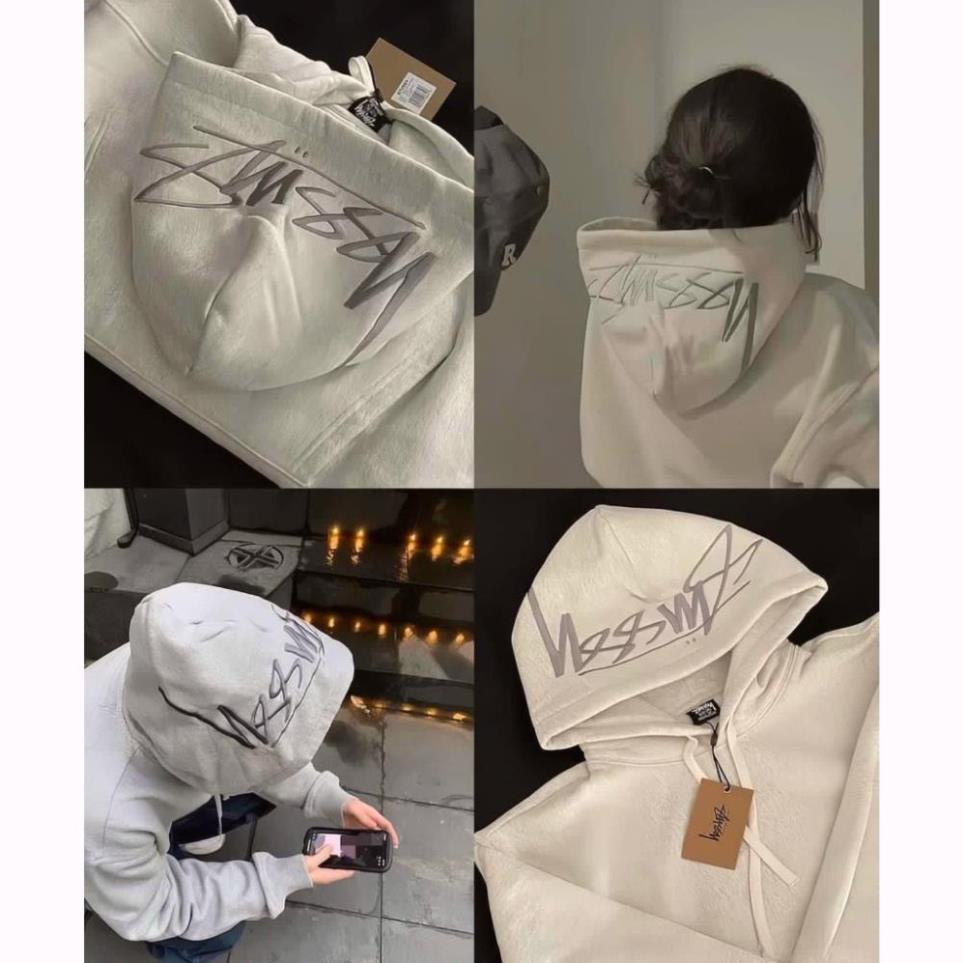 Áo Hoodie STUSSY THÊU MŨ phong cách đơn giản, hiệu quả, Unisex nam nữ hàn quốc Sgenz.studio