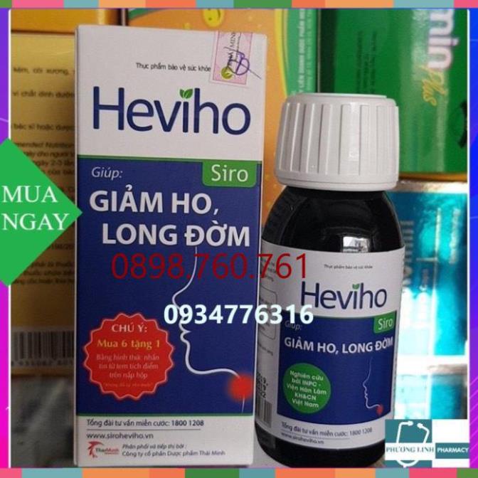 💙 Siro Heviho hỗ trợ giảm ho, đau rát họng, long đờm, chai 100ml  🍓