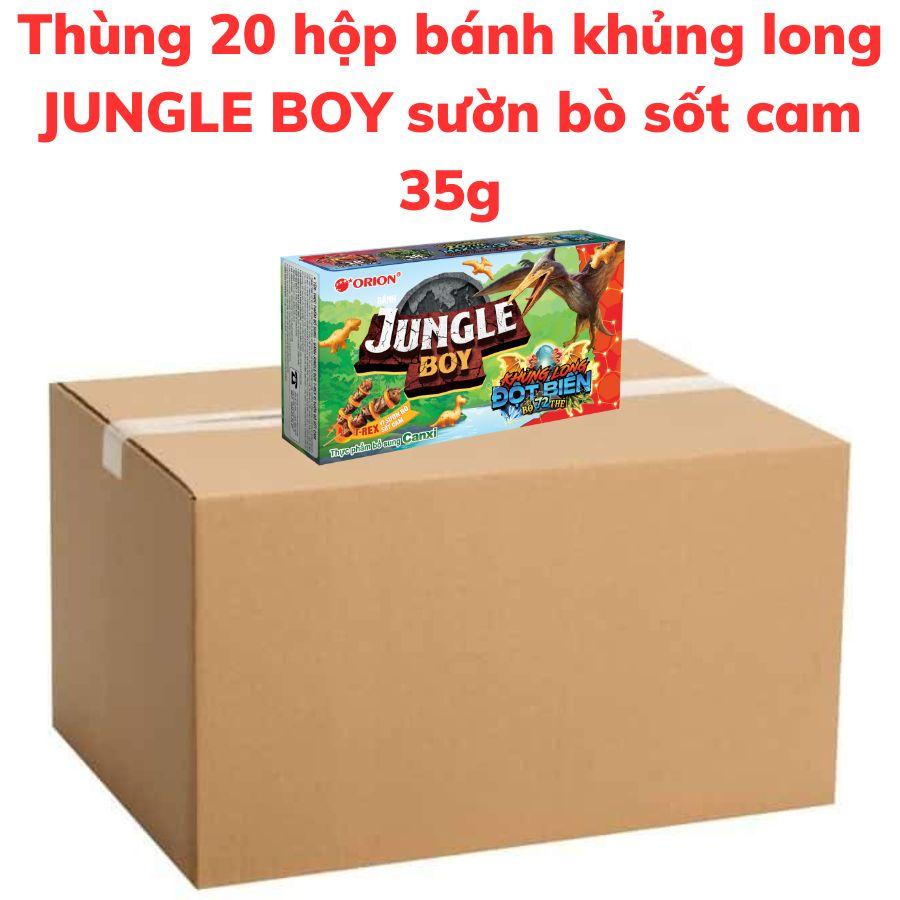 Bánh khủng long JUNGLE BOY sườn bò sốt cam hộp 35g