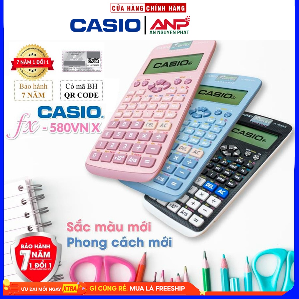Máy Tính Casio FX 580VNX, Máy Tính Chính Hãng Bitex Bảo Hành 7 Năm Trọn Đời Học Sinh - Chuyển Đổi Ti
