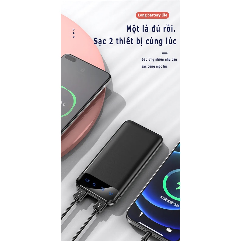 Sạc dự phòng 10000MAH-20000MAH，tích hợp màn hình Led Dung Lượng，Nhỏ và nhẹ，Cổng đầu ra USB kép sạc đồng thời | BigBuy360 - bigbuy360.vn