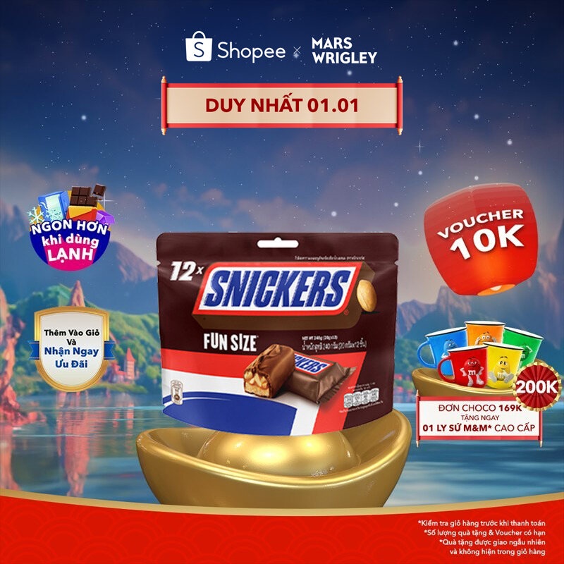 Kẹo Sô Cô La Snickers Funsize 240g