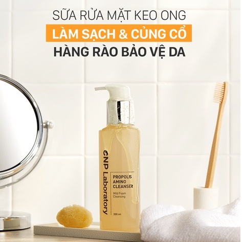 Sữa rửa mặt keo ong phục hồi dưỡng ẩm CNP Laboratory Propolis Amino Cleanser 200ml