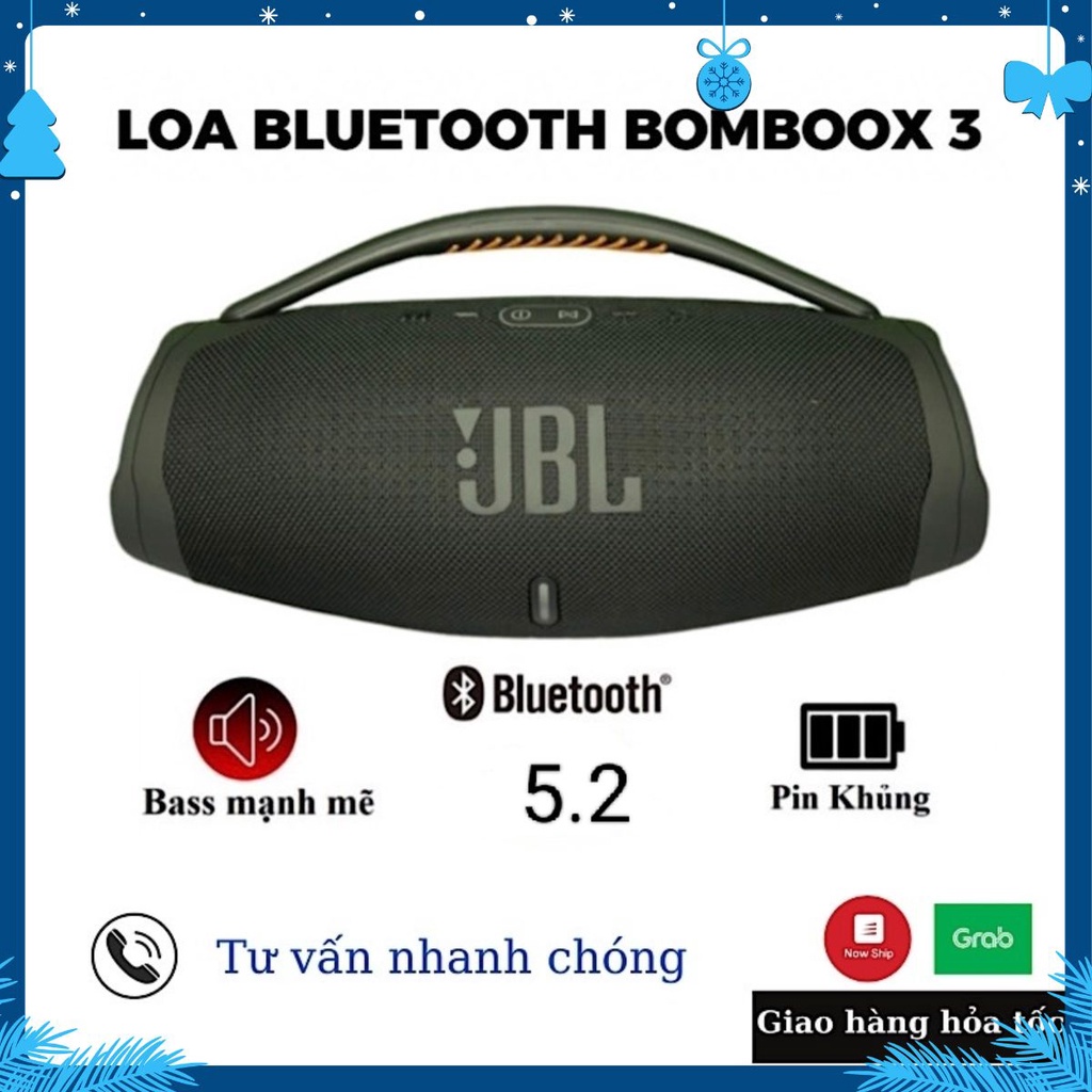 Loa Bluetooth Boombox 3 Du Lịch Thế Hệ Mới . Bass Mạnh Âm Thanh Lớn Cực Đỉnh Bluetooth 5.2 bảo hanh lỗi 1 đổi 1