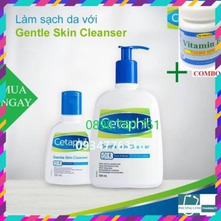 🍅 Combo Vitamin B1 chai 100 viên+ Sữa Rửa Mặt Cetaphil Gentle Skin Cleanser (125ml - 500ml )  :D  ⭐