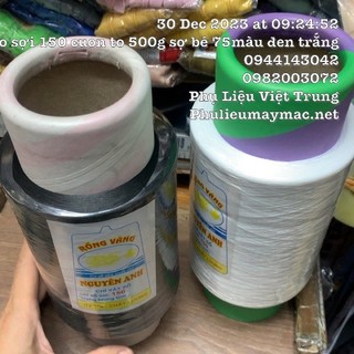 Tơ Vắt Sổ To 150 Đen Trắng To 500 G Sợi 150 Bền Màu Chất Lượng Tốt Cuộn To #110102