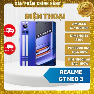 Điện thoại Realme GT Neo 3 (Bảo Hành 12 Tháng Nguồn Và Màn Hình) - Dimensity 8100 - Sạc Nhanh 80W/150W
