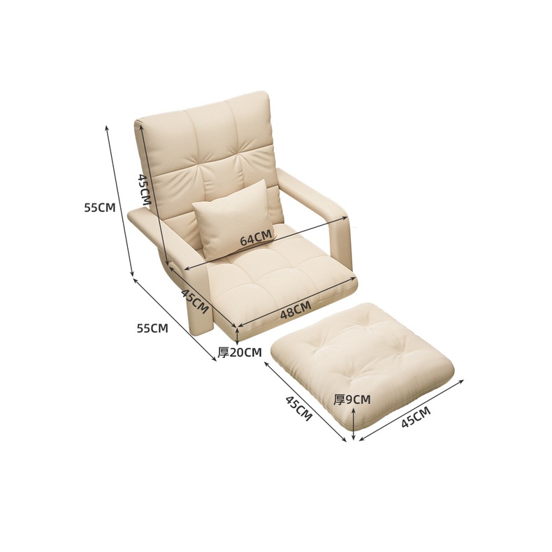Ghế tatami tựa lưng thư giãn, ghế sofa lười có thể nằm, ghế thư giãn ban công, phòng khách, phòng ngủ | BigBuy360 - bigbuy360.vn