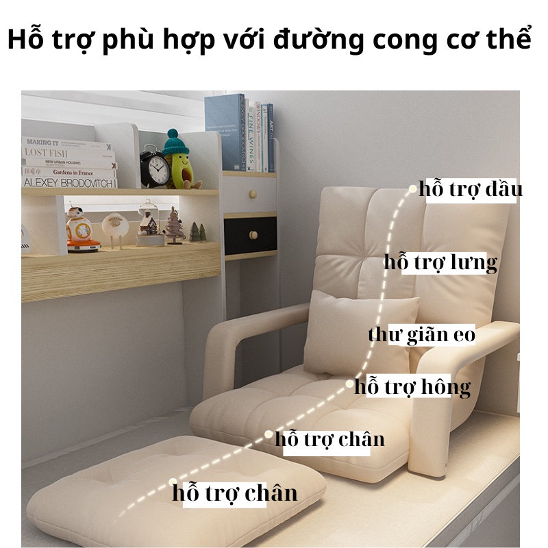 Ghế tatami tựa lưng thư giãn, ghế sofa lười có thể nằm, ghế thư giãn ban công, phòng khách, phòng ngủ | BigBuy360 - bigbuy360.vn