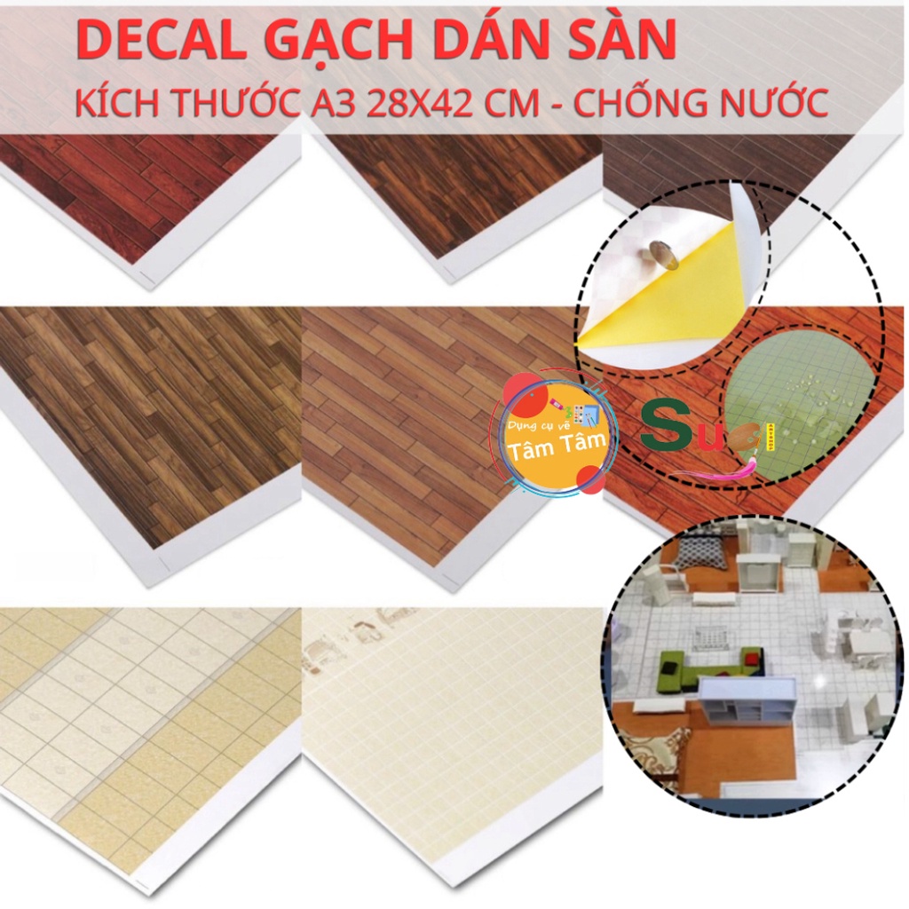 DECAL GỖ , DECAL GẠCH DÁN SÀN MÔ HÌNH
