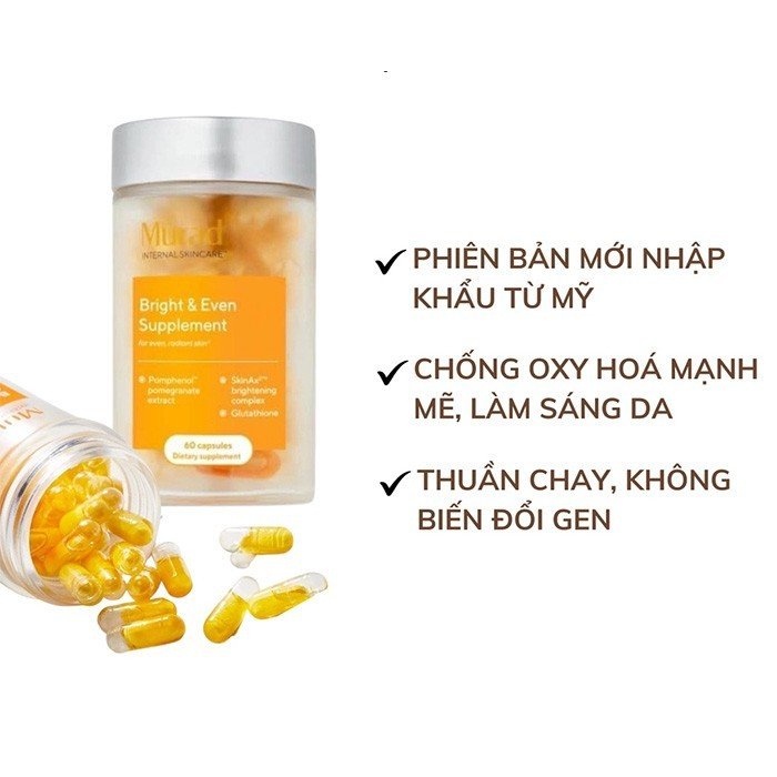 MỚI - PHIÊN BẢN CẢI TIẾN Viên Uống Chống Nắng Nội Sinh Murad Chiết Xuất Từ