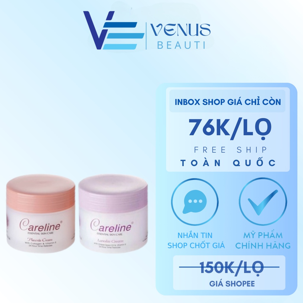 Kem Dưỡng Da Mỡ Cừu CARELINE Lanolin Cream Giúp Dưỡng Ẩm, Khỏe Mạnh Và Ngăn Ngừa Vết Nhăn 100ml