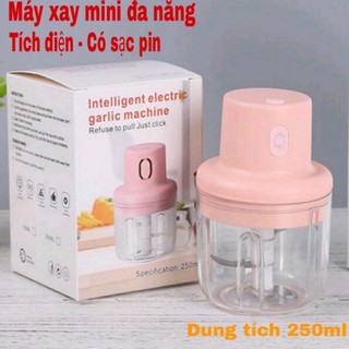 Máy xay tỏi ớt cầm tay - cối xay mini sạc điện đa năng