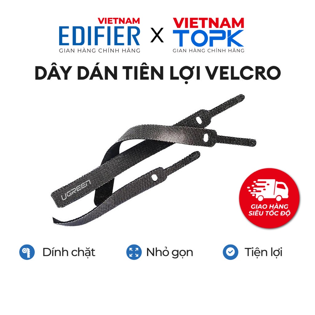 Dây dán tiên lợi Velcro làm gọn dây sạc, dây tai nghe,...TOPK J02 - Hàng phân phối chính hãng - Bảo hàn