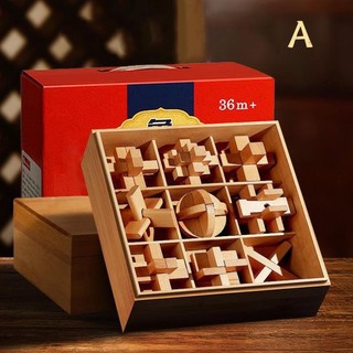 Đồ chơi khóa gỗ Puzzle Wooden Locks, Đồ chơi Giải đố, Hack não, Thử thách trí tuệ, Tư duy, Xếp hình 3D