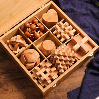 Hot trend_Bộ Đồ Chơi Khóa Khổng Minh Khóa Lỗ Ban 06 Món Thách Thức Mọi Lứa Tuổi