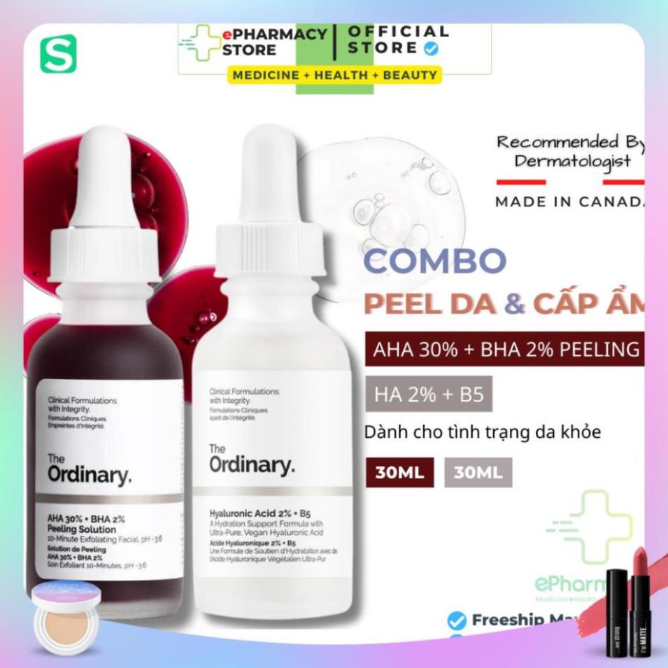 Serum The Ordinary Niaci 10% và Peel AHA 30% 30ml dưỡng trắng da mờ thâm, làm đều màu da