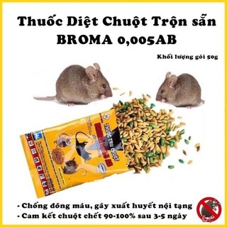 Thuốc diệt chuột broma 0.005ab 50gr chết chuột mạnh. giá ưu đãi
