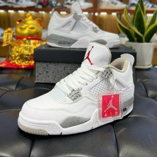Giày thể thao air jd 4 retro low white oreo tech grey, giày sneaker jd4 trắng xám cao cấp