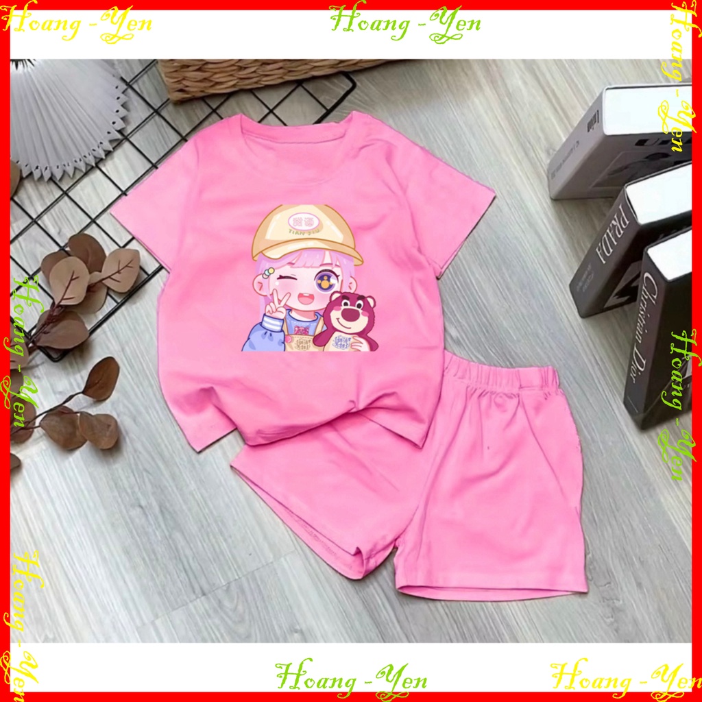 (Giá sỉ) Bộ bé gái cho bé gái gấu dâu siêu xinh cho bé 6-24kg.BGL09. .