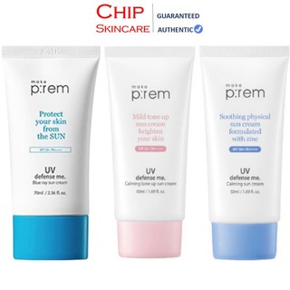 Kem chống nắng vật lý make prem uv sun cream make p:rem spf 50+ pa++++ 70ml