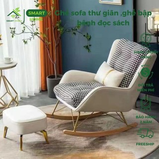 Ghế sofa thư giãn ,ghế bập bênh thoải mái tặng kèm ghế đôn gác chân hàng nhập khẩu SMARTHOMES