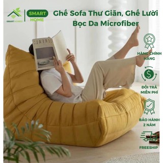 Ghế Sofa Thư Giãn, Ghế Lười Bọc Da Microfiber Cao Cấp, Decor Phòng Khách Sang Trọng SmartHomes
