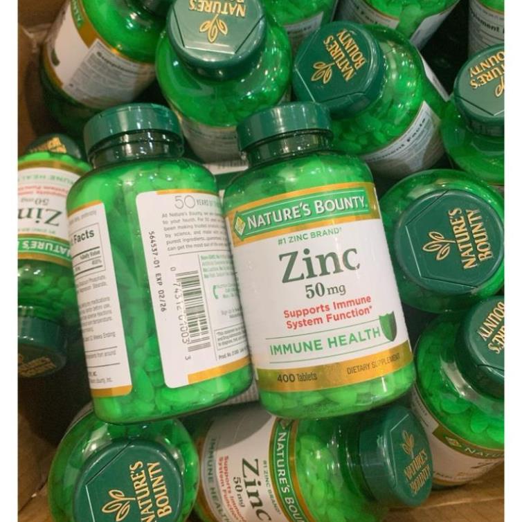 Viên uống bổ sung Kẽm tăng cường hệ miễn dịch Zinc Nature Bounty 50mg 400 viên của Mỹ