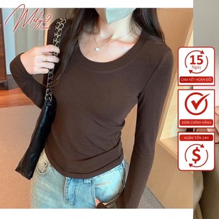Áo giữ nhiệt cotton dẻo cổ U Dáng vừa co dãn 4 chiều, màu siêu hot