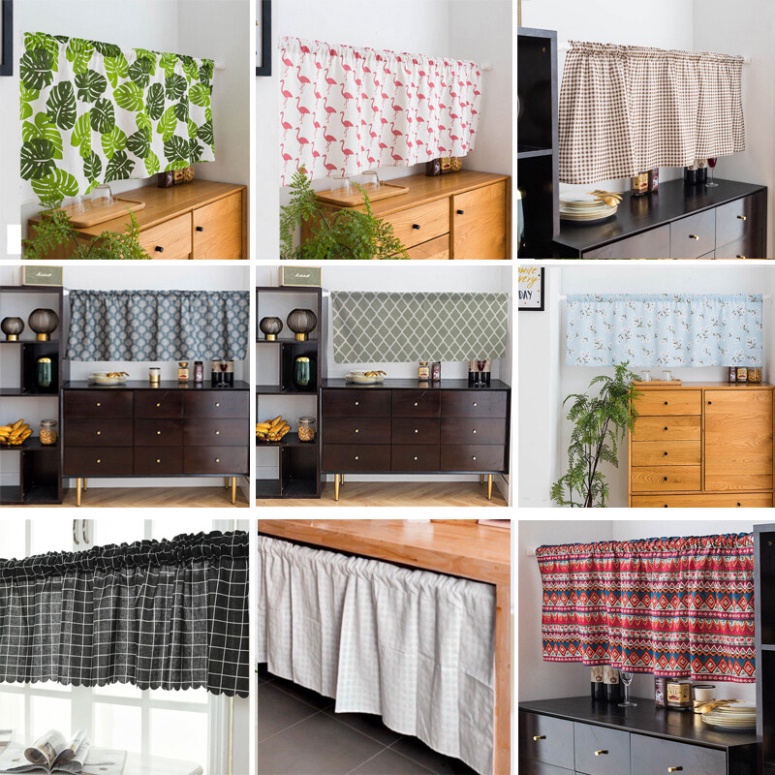 CAO 45CM (DÁN TIỆN LỢI_NHIỀU SIZE) RÈM BẾP vải thô mộc vintage/ MÀN CHE gác lửng decor nhà cửa đẹp