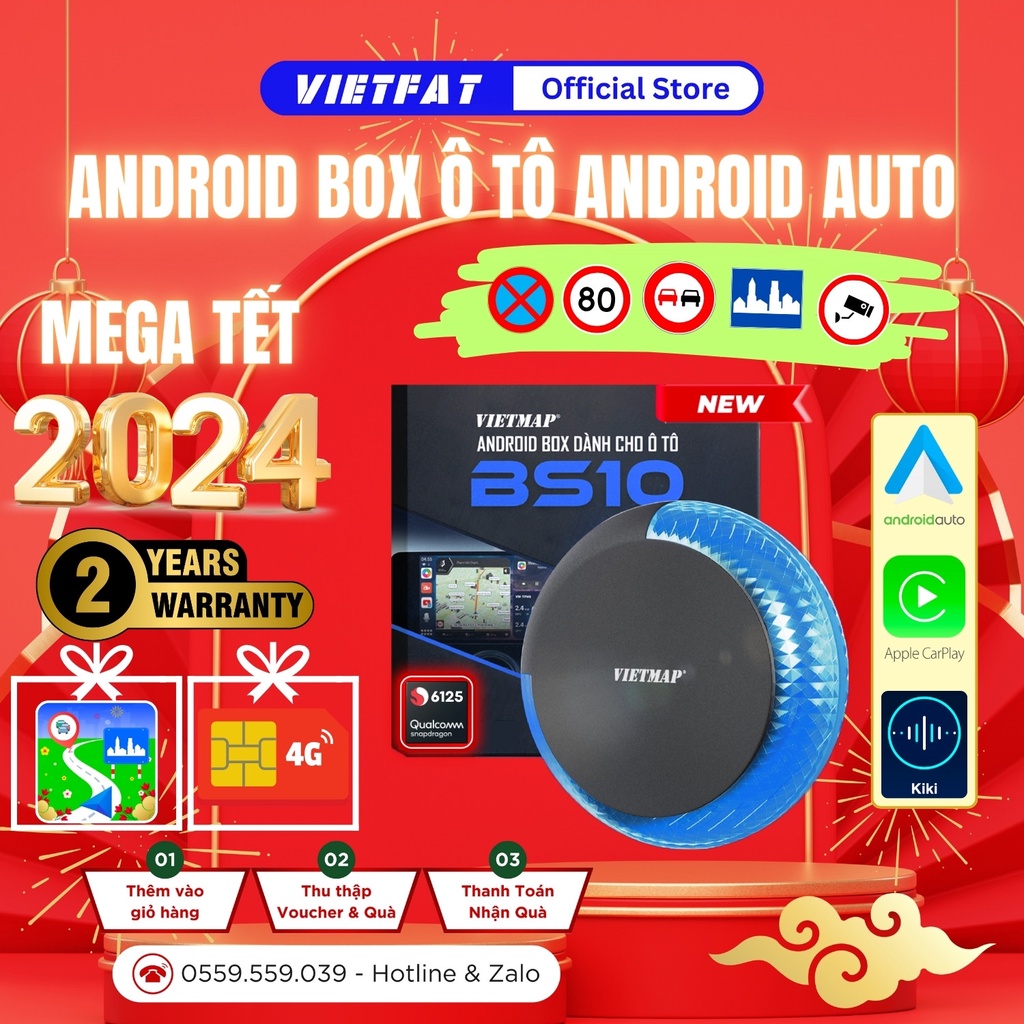 VietMap BS10 - Android Box Qualcomm 6125 dành cho ô tô thế hệ mới - VIETFAT